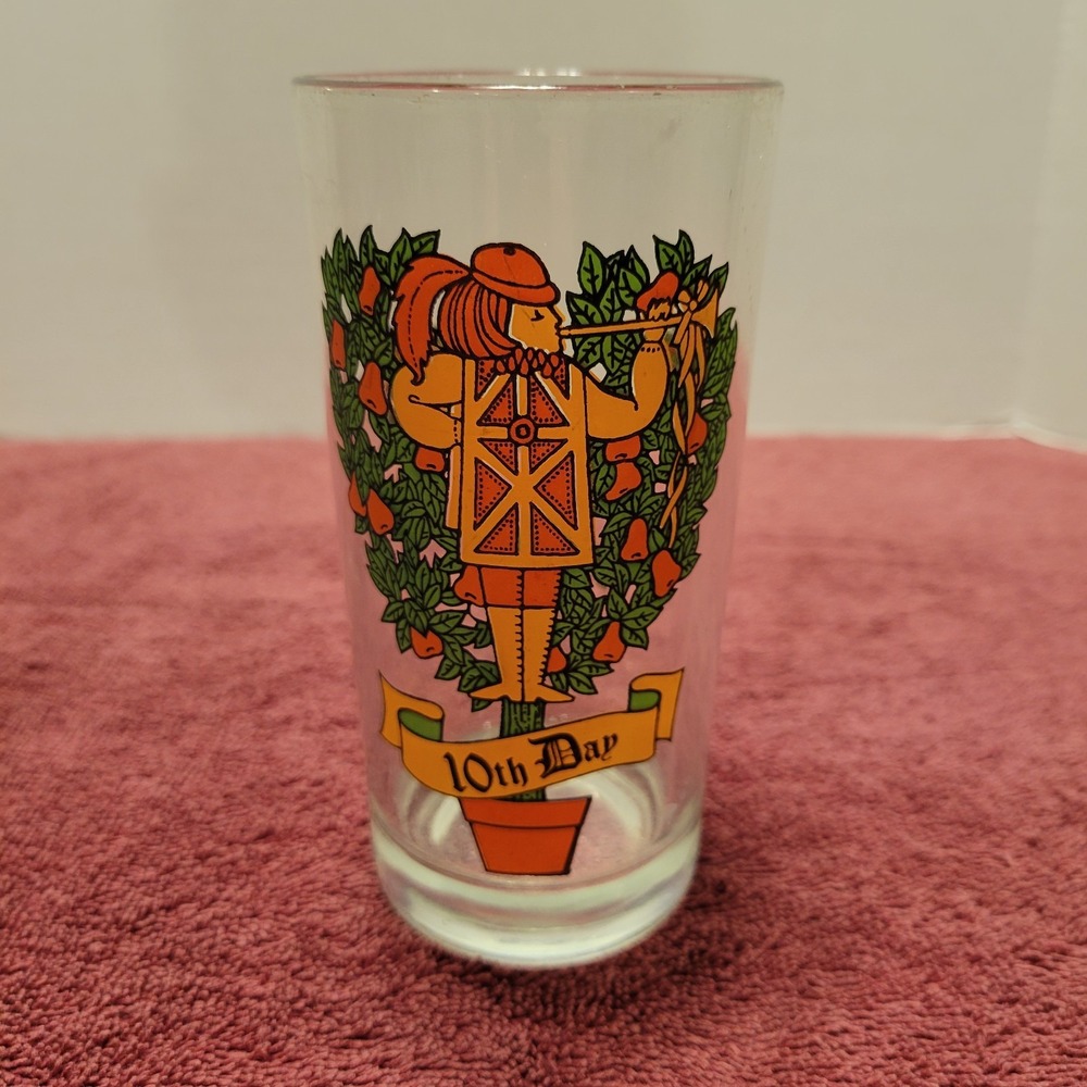 Indiana Glass Vintage‎ "12 Days of Christmas" tumbler 10th Day glass